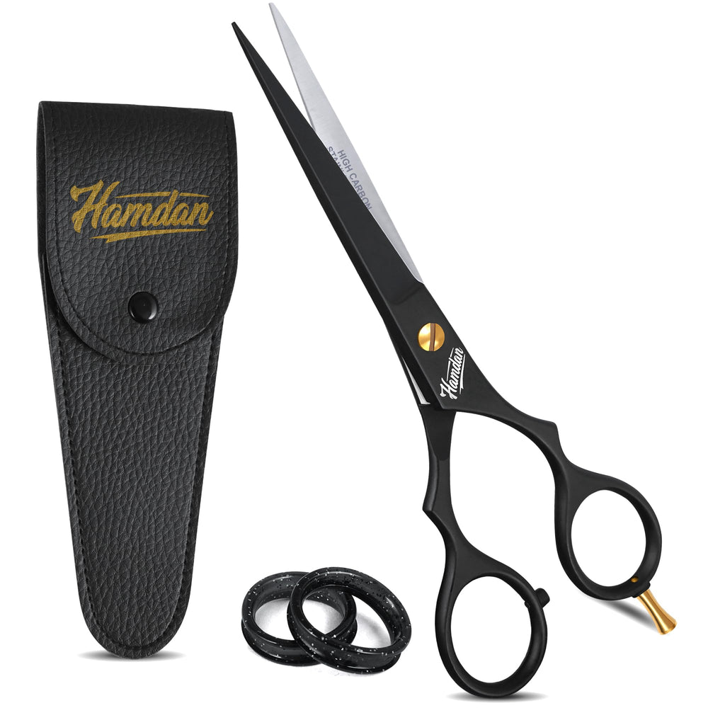 Tijeras de peluquería HAMDAN 6,5 pulgadas mate negro para cortes precisos