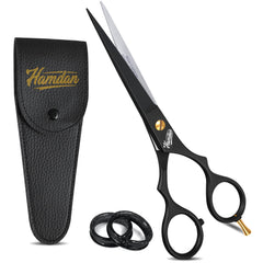 Tijeras de peluquería HAMDAN 6,5 pulgadas mate negro para cortes precisos