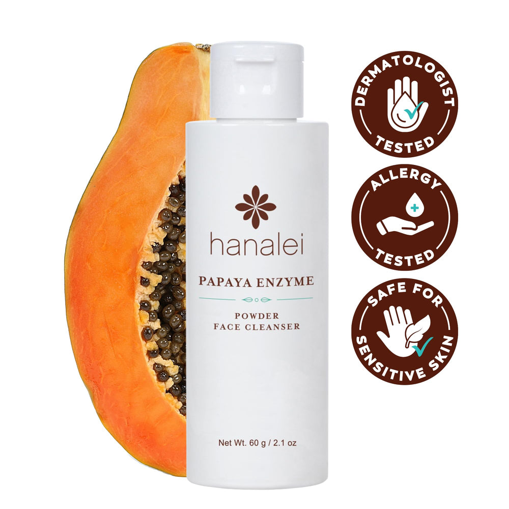 Hanalei Papaya en polvo: ingredientes clave para exfoliación suave.