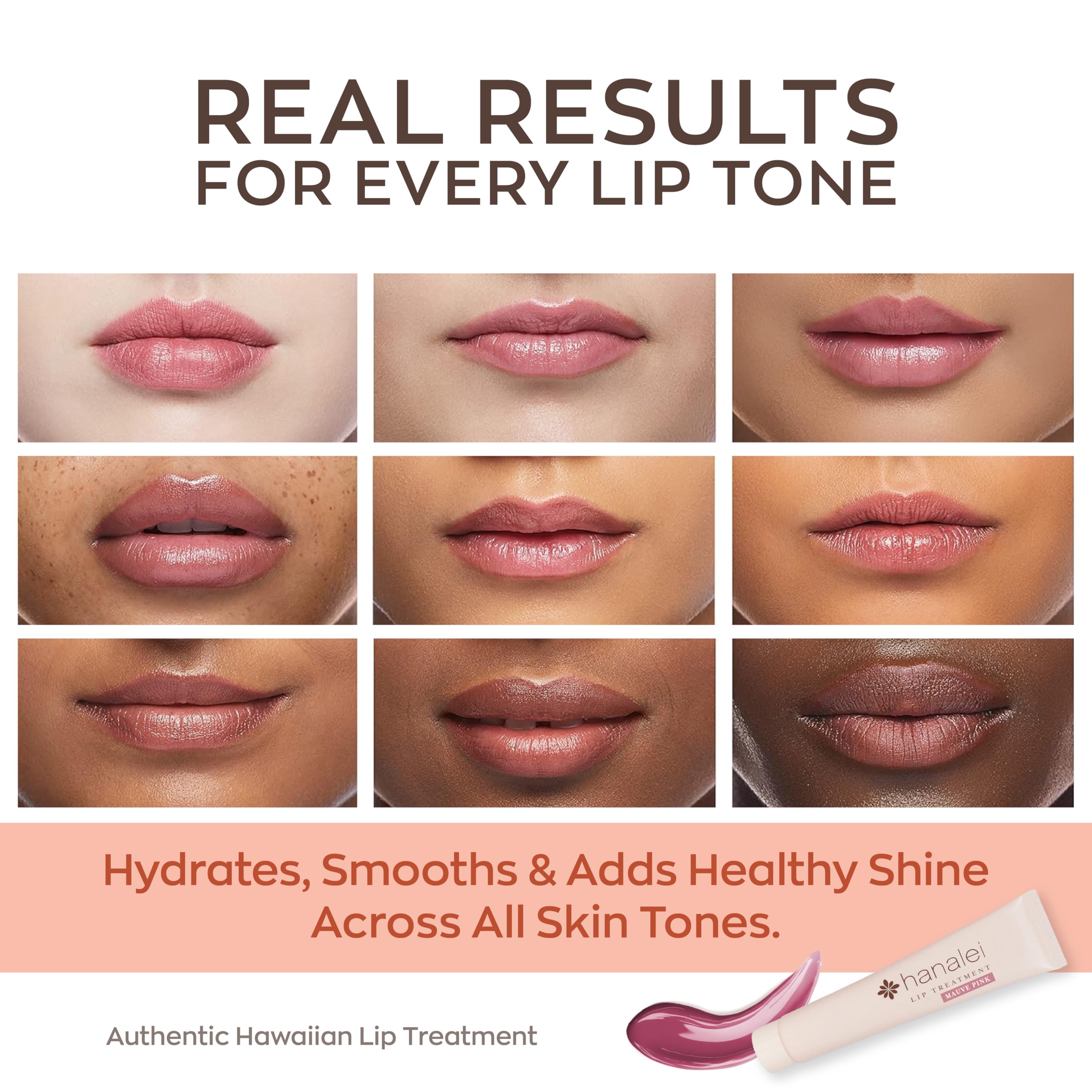 Tinte mauve de Hanalei Lip Treatment color sutil para labios