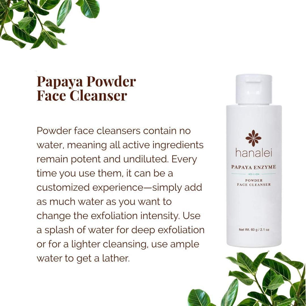 Textura suave de Hanalei Papaya en polvo para exfoliar con delicadeza.