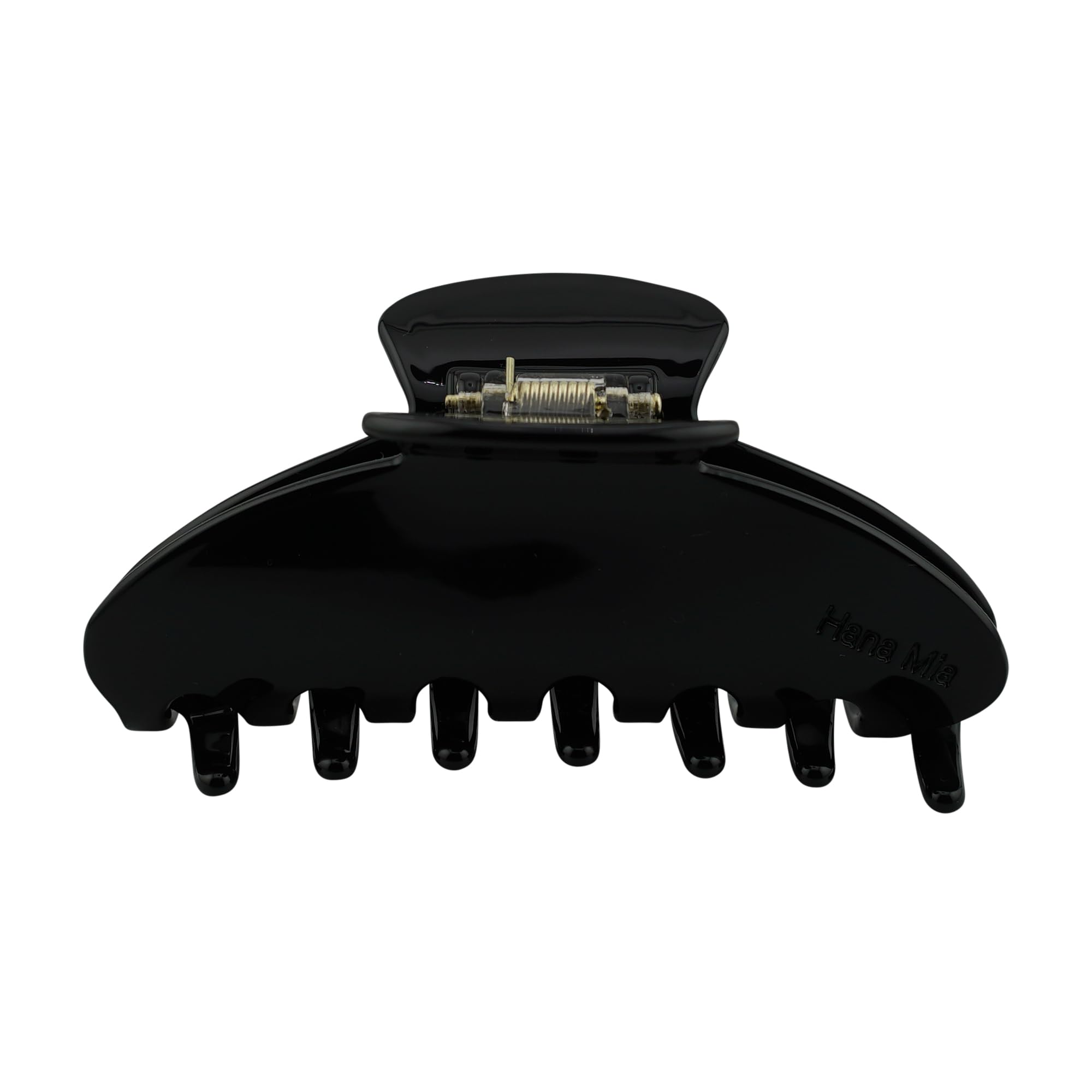 Hana Mia clip de acetato grande negro con agarre suave para cabello grueso