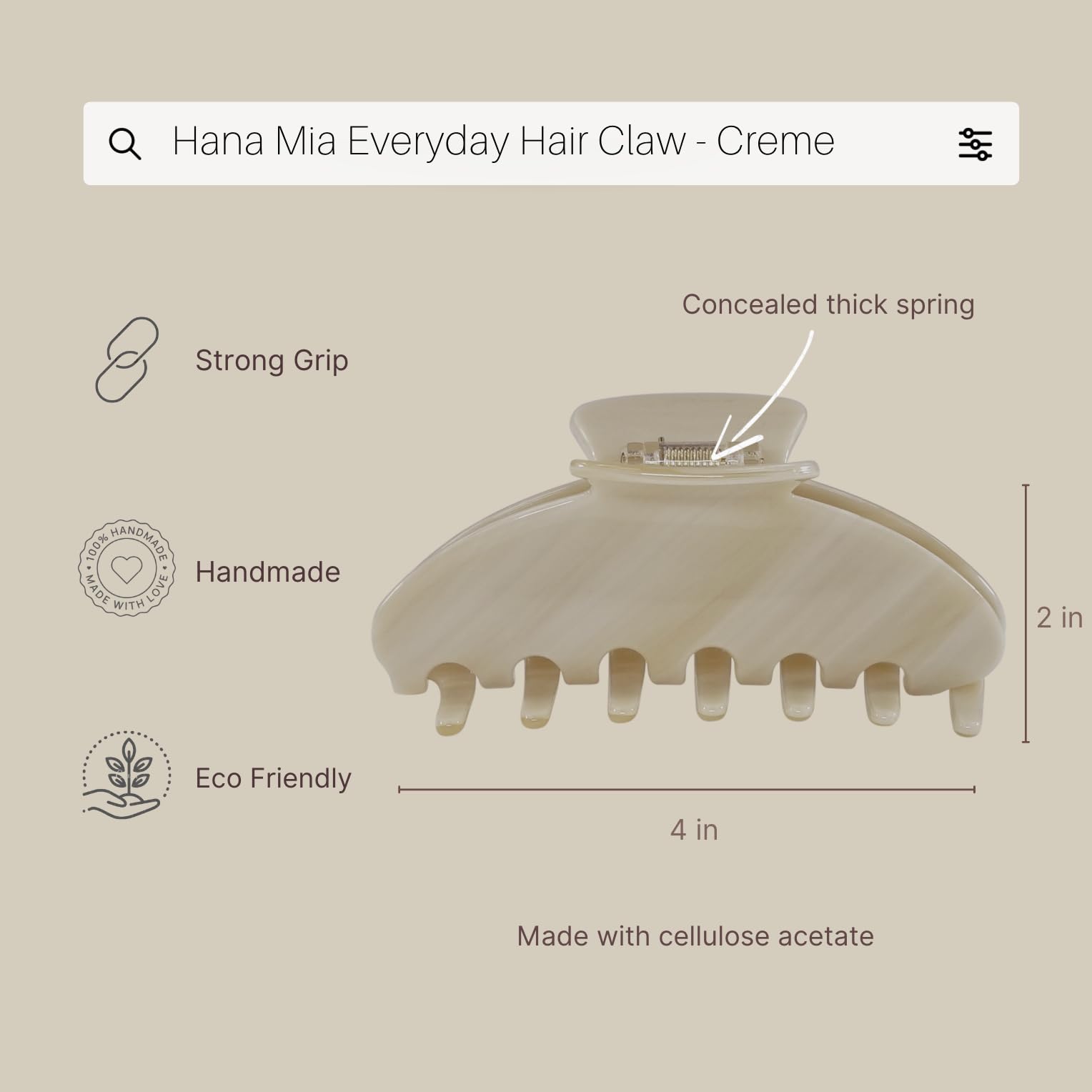 Garra Hana Mia crema para peinados medio recogidos