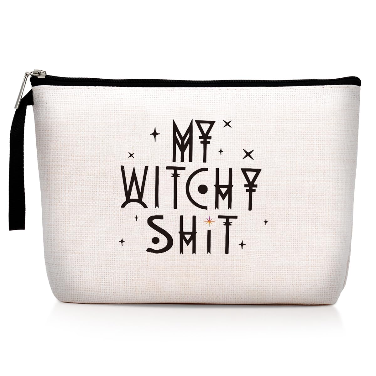 Hanamiya Na bolsa de maquillaje bruja con impresión de calor brillante, ideal regalo.