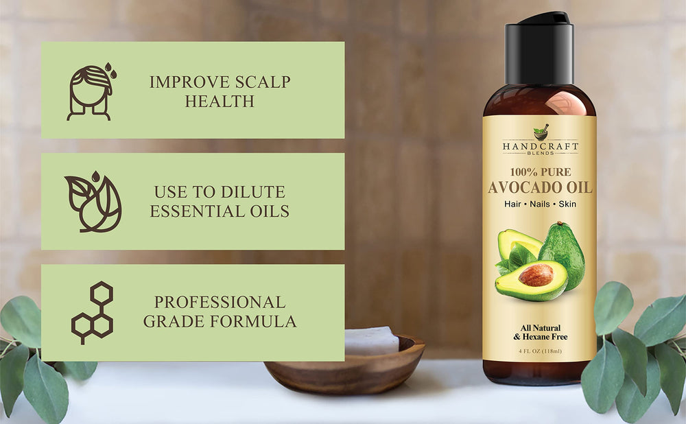 Aceite de aguacate Handcraft Blends para cabello brillante y manejable.