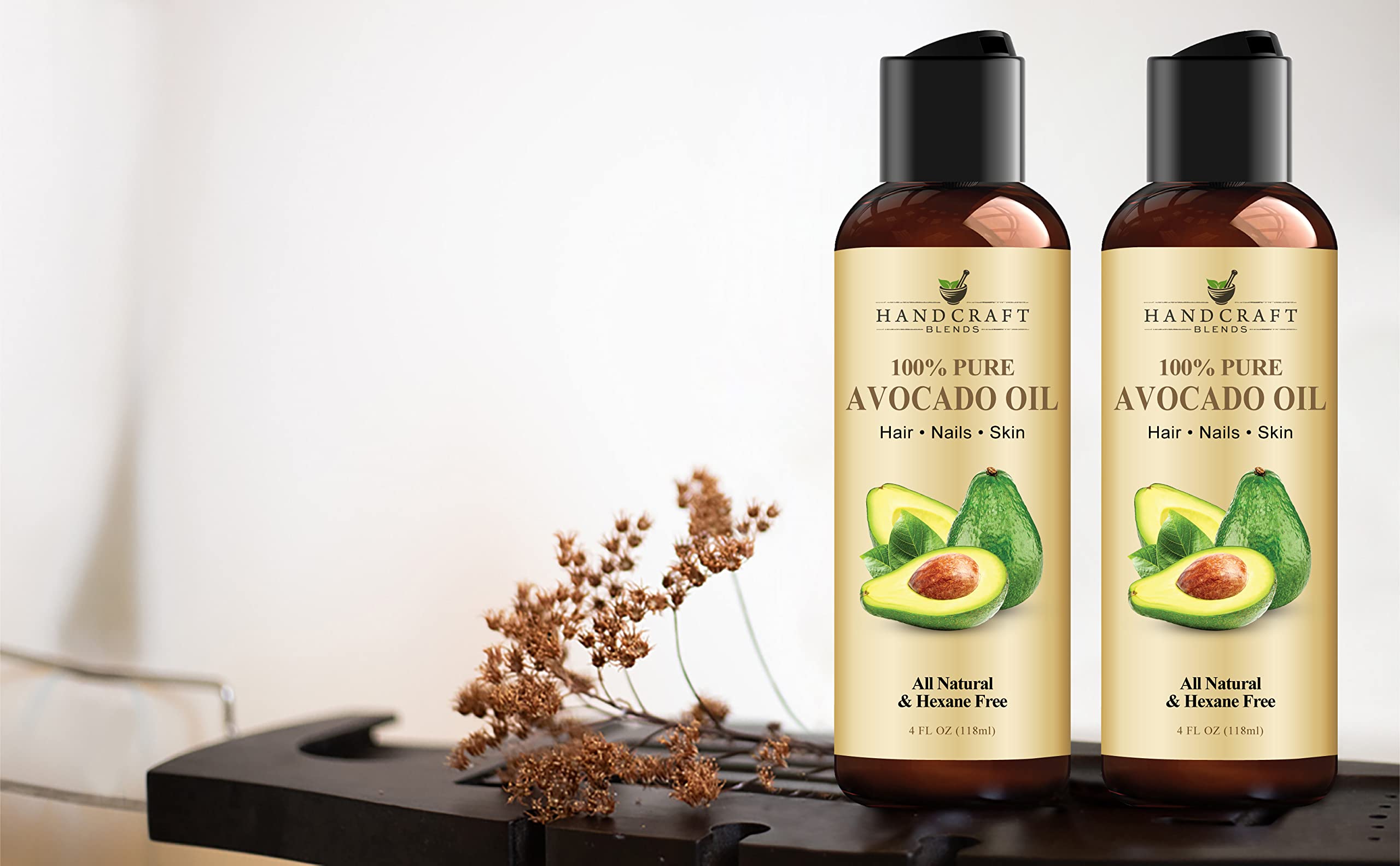 Envase limpio de Handcraft Blends, aceite de aguacate para almacenar fácilmente.