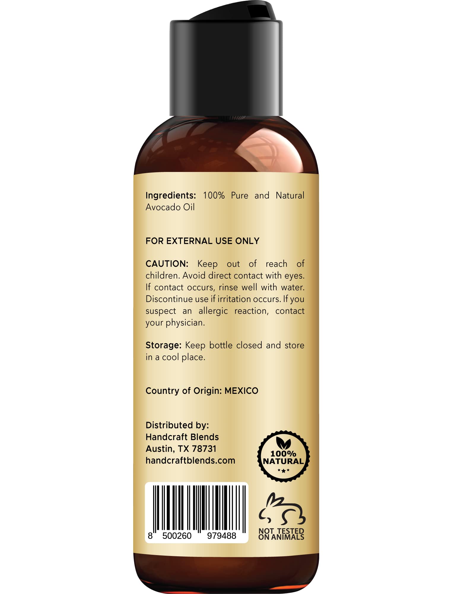 Etiqueta del producto Handcraft Blends, experiencia premium para cuidado personal.