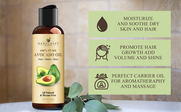 Aceite de aguacate Handcraft Blends para piel suave y masaje corporal.