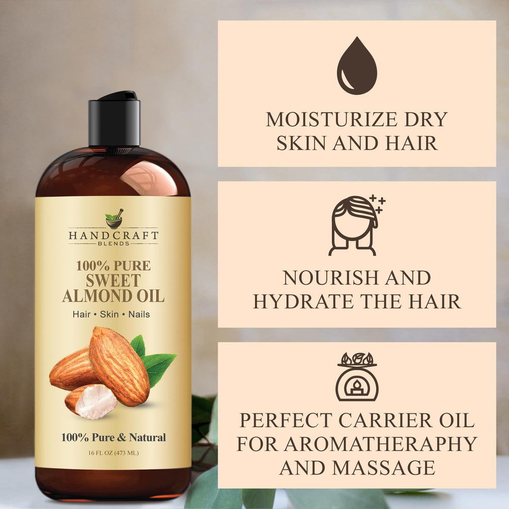 Handcraft Blends Aceite de Almendra Dulce, ideal como aceite portador para masajes.