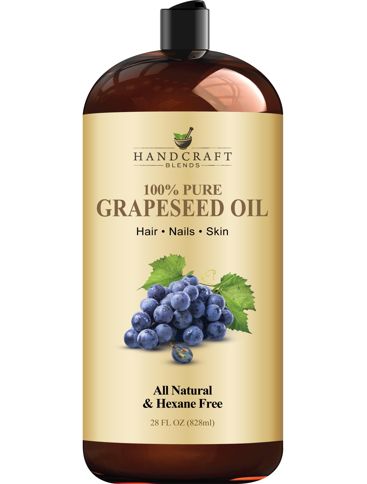 Handcraft Blends aceite de semilla de uva en frasco, aromaterapia suave.