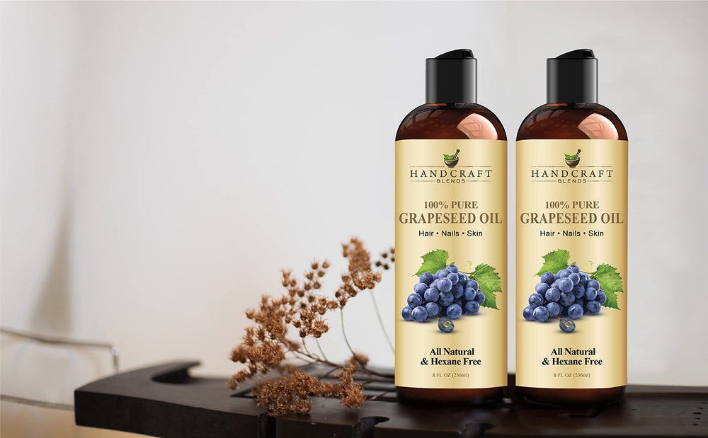 Handcraft Blends Aceite de Semilla de Uva, hexano libre y vegano para cosmética