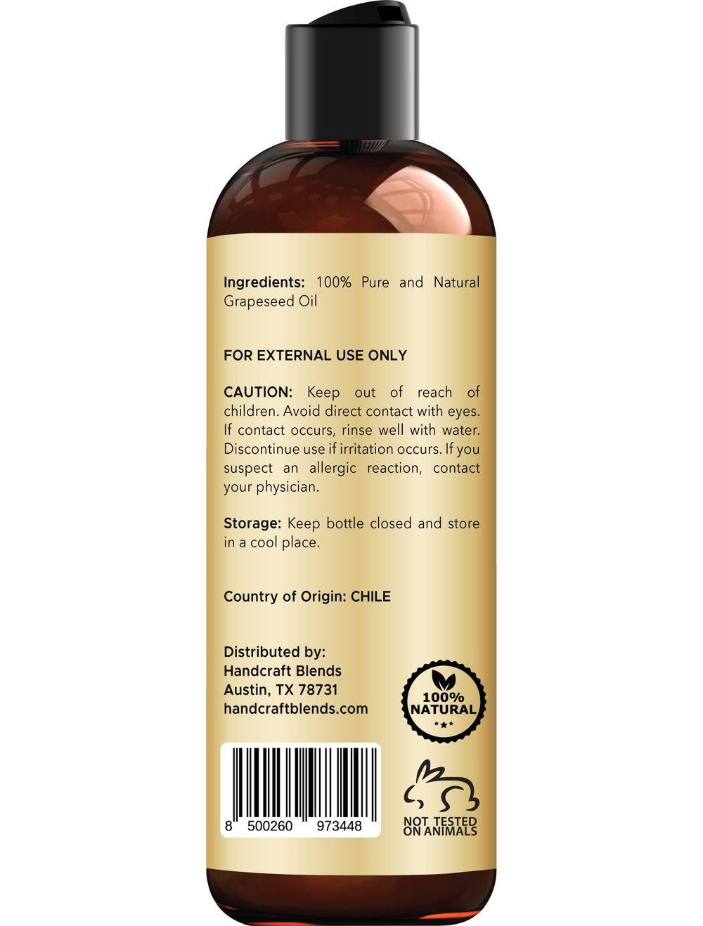 Handcraft Blends Aceite de Semilla de Uva, textura ligera que se absorbe fácilmente