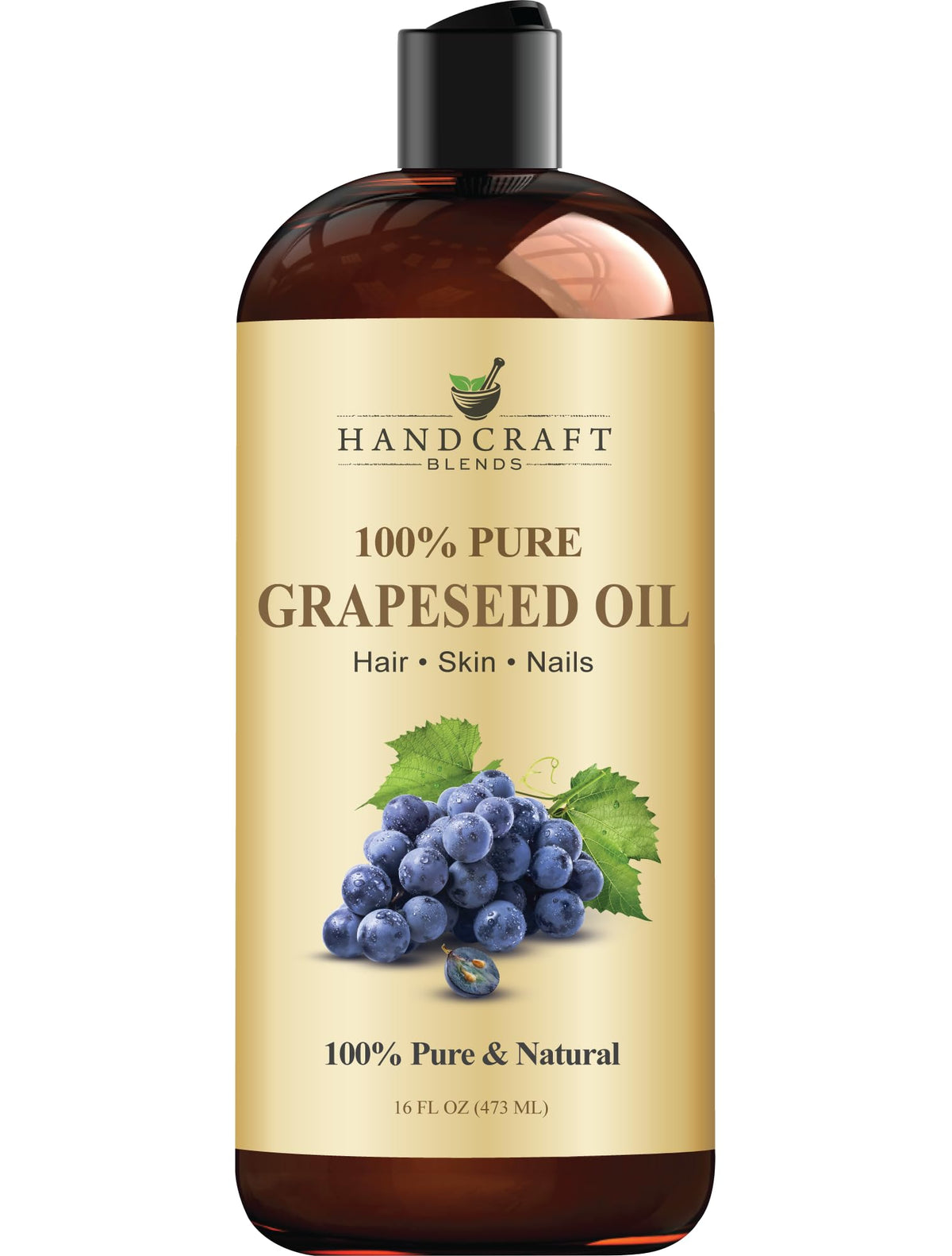 Handcraft Blends Aceite de uva, vertido de la botella, uso aromaterapia suave para relajación.