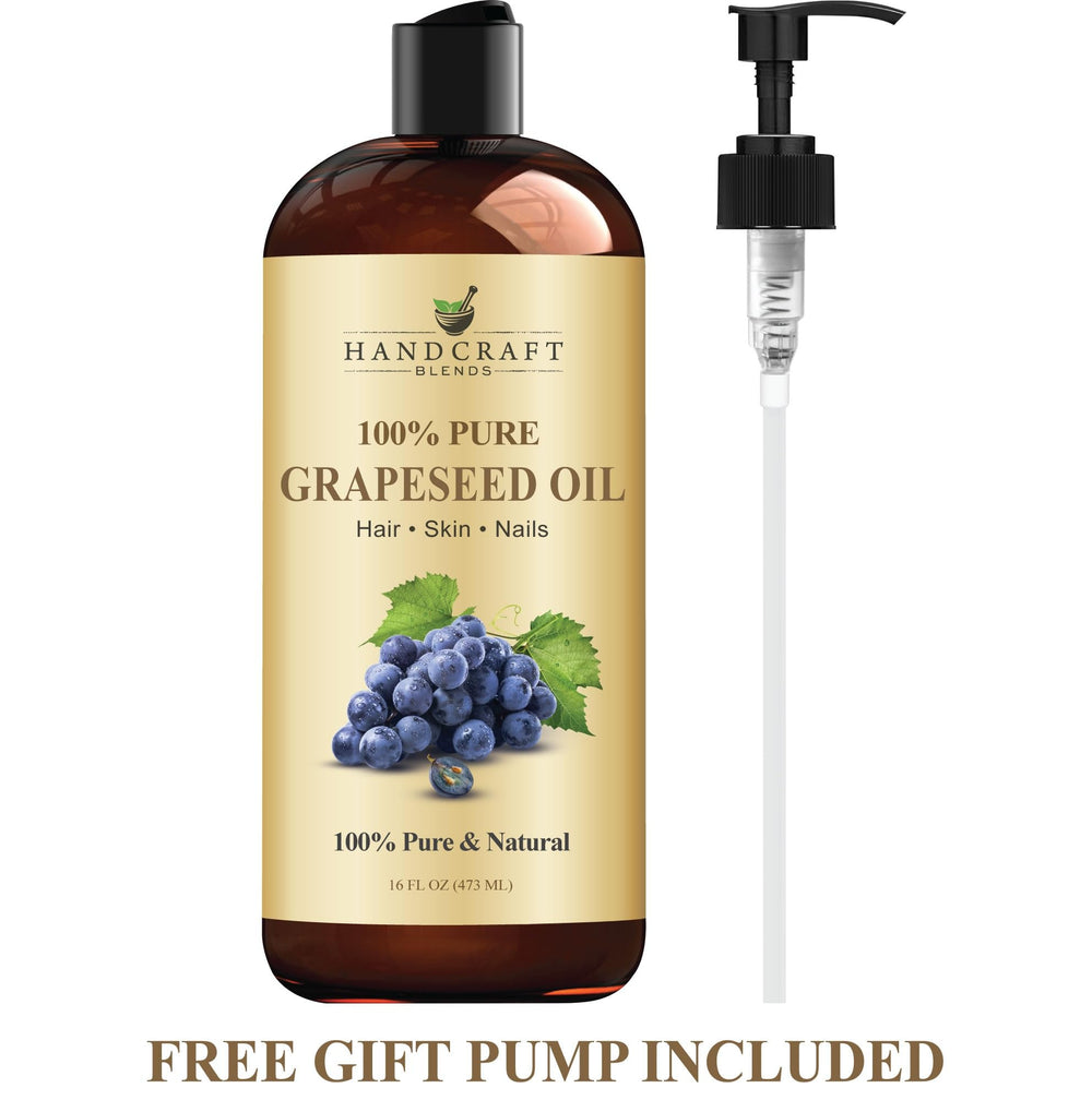 Handcraft Blends Aceite de uva, envase libre de hexano para mayor pureza.