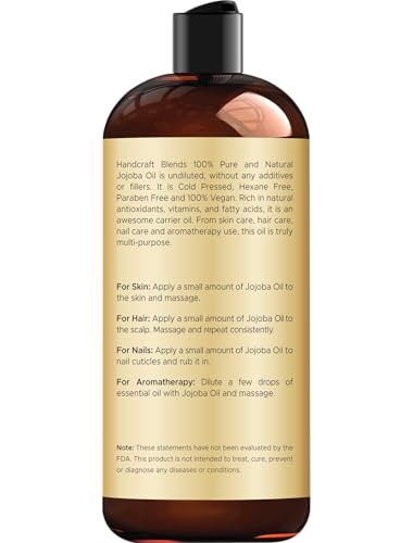 Handcraft Blends aceite de jojoba 16oz cuidado de piel suave y humectado