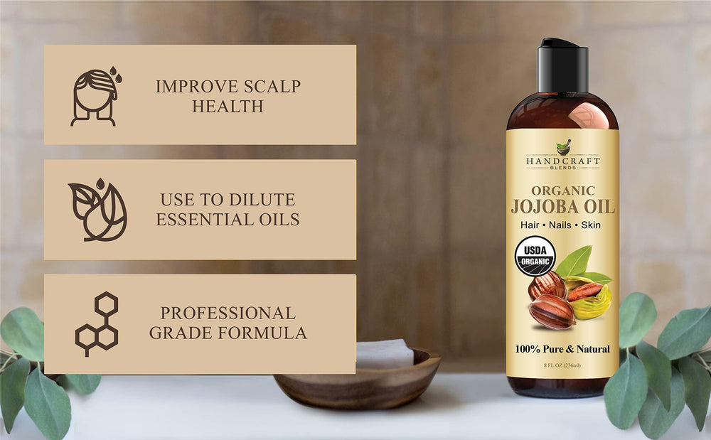 Handcraft Blends Aceite de Jojoba, aplicación en piel para hidratación ligera.