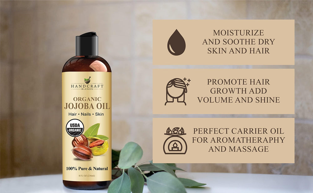 Handcraft Blends Aceite de Jojoba, cabello con brillo natural gracias al aceite.