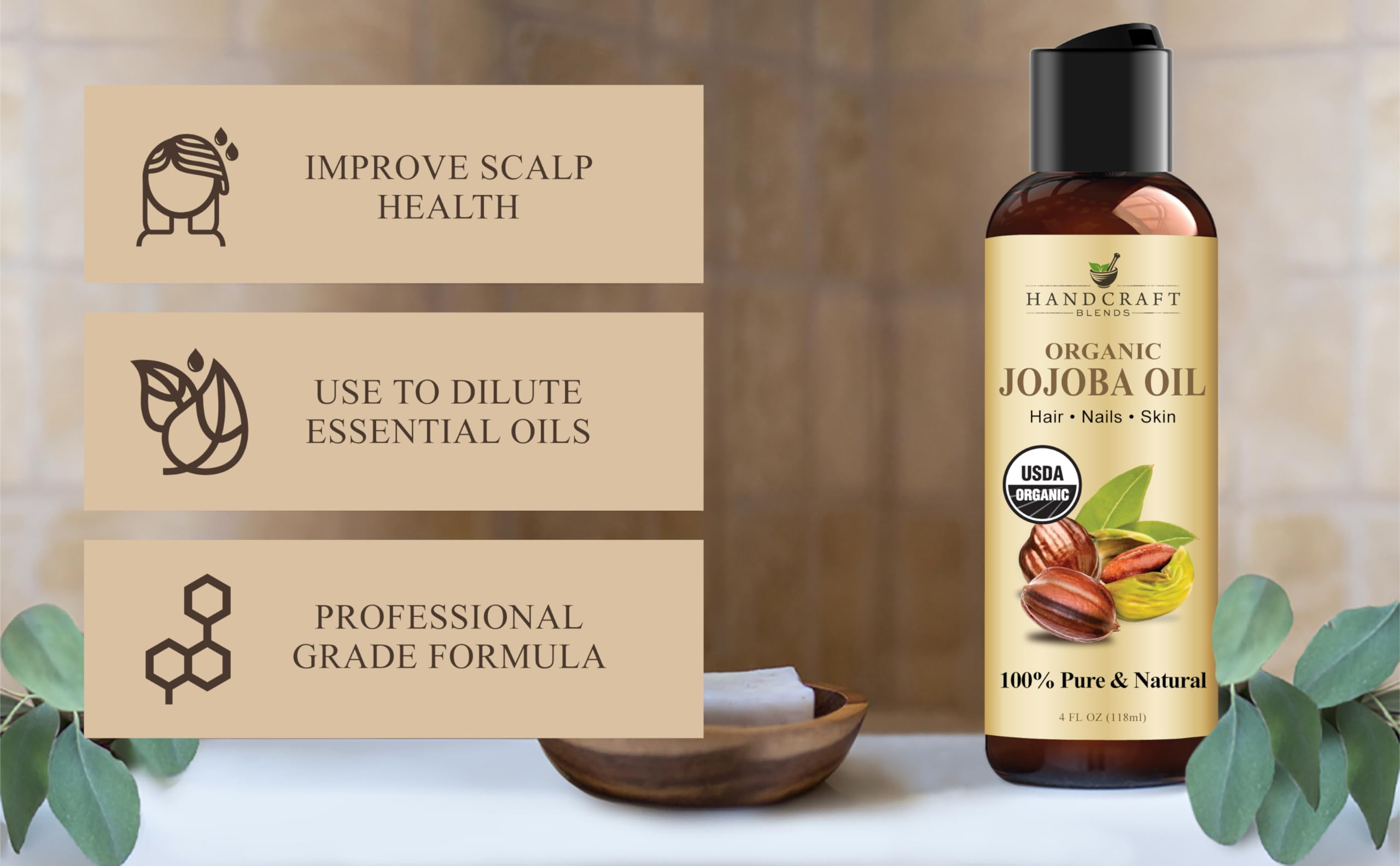 Handcraft Blends aceite jojoba cabello frágil brinda brillo e hidratación