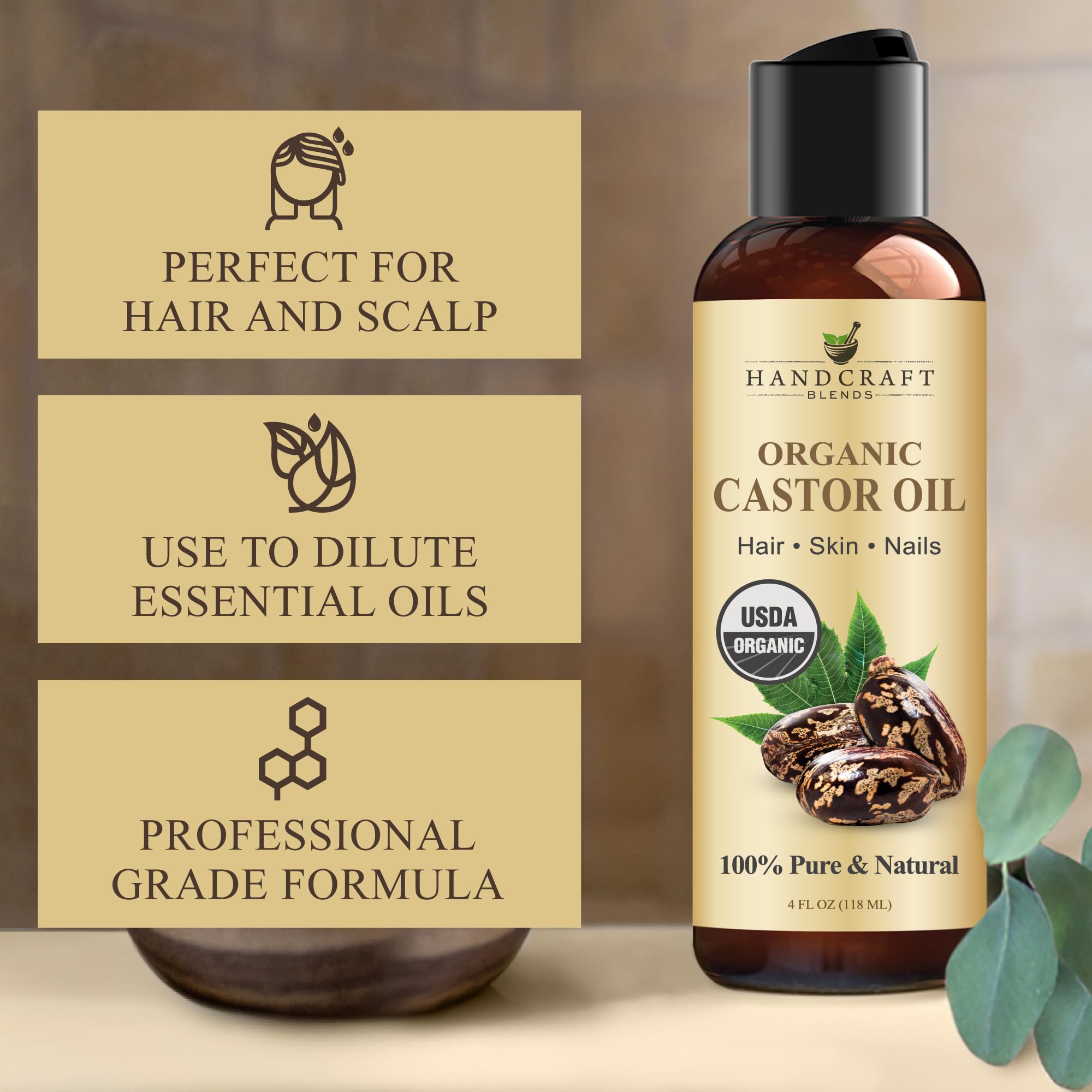 Handcraft Blends aceite de ricino para hidratacion de la piel, nutrientes.