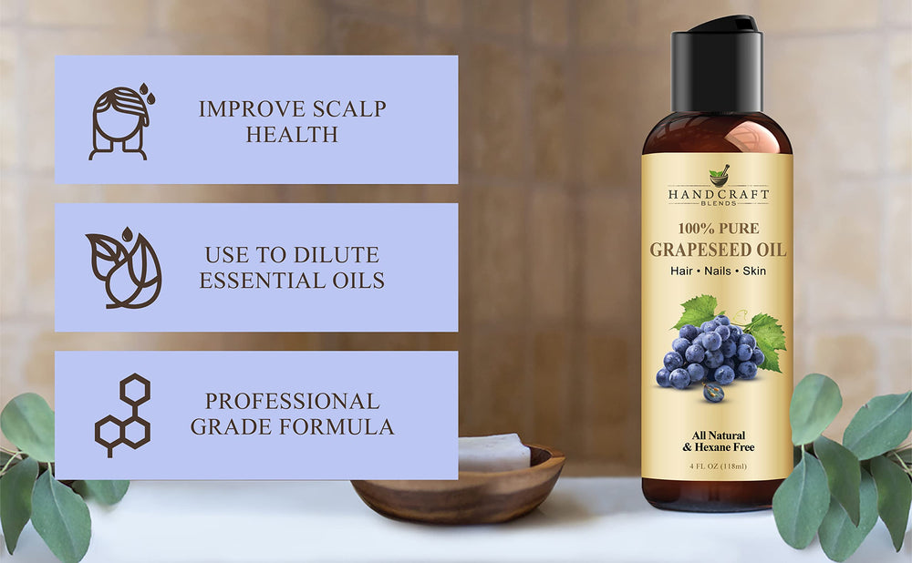 Handcraft Blends Aceite de uva para masaje, piel relajada.