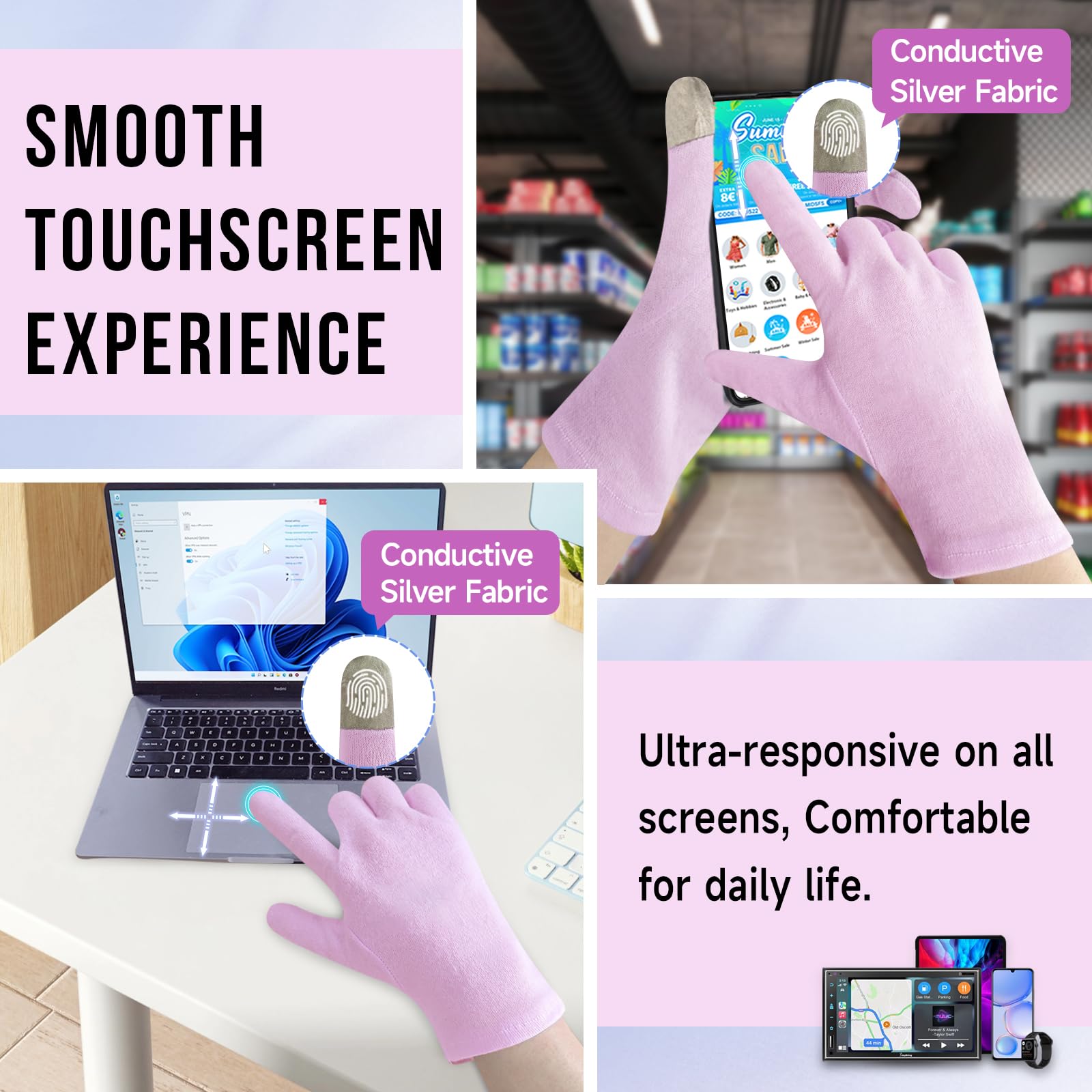 Guantes HandLove para cuidado del eczema con algodón hipoalergénico.