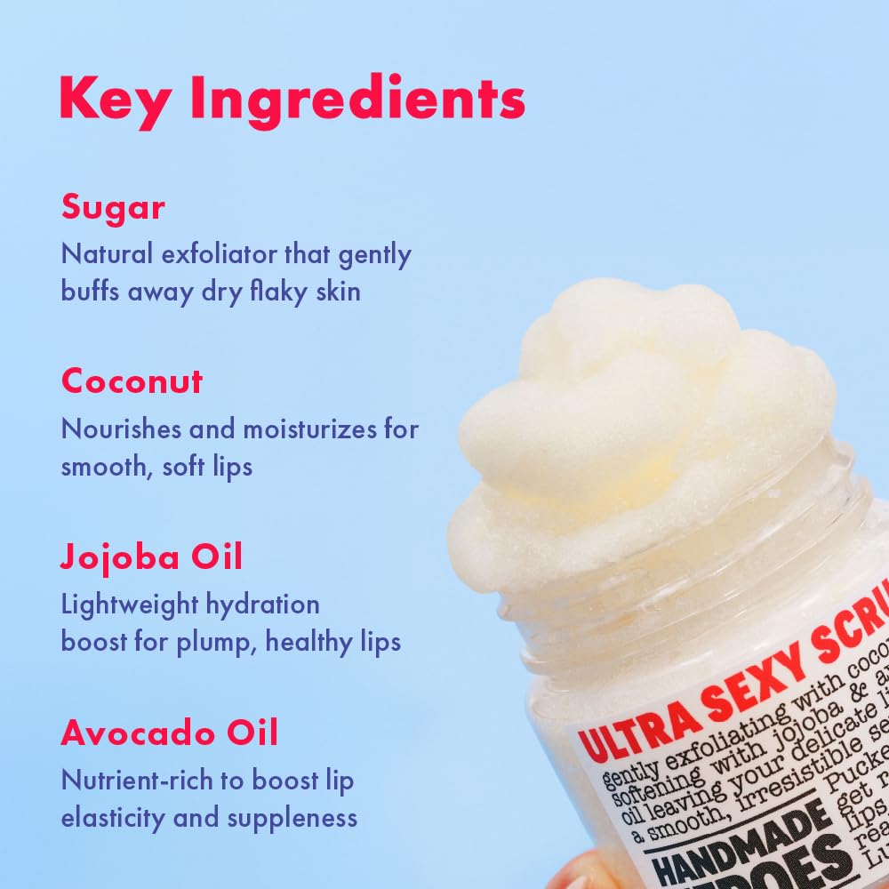 Ritual de cuidado diario con exfoliante labial Handmade Heroes.