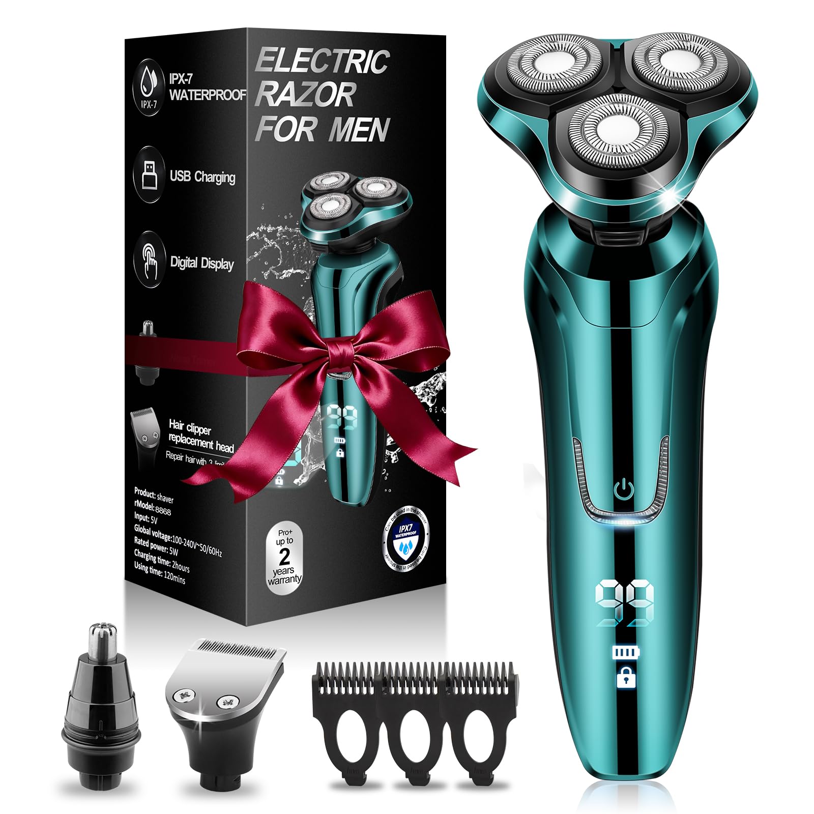 Handsomeface afeitadora eléctrica con cabezales flotantes 3D para contornos precisos.