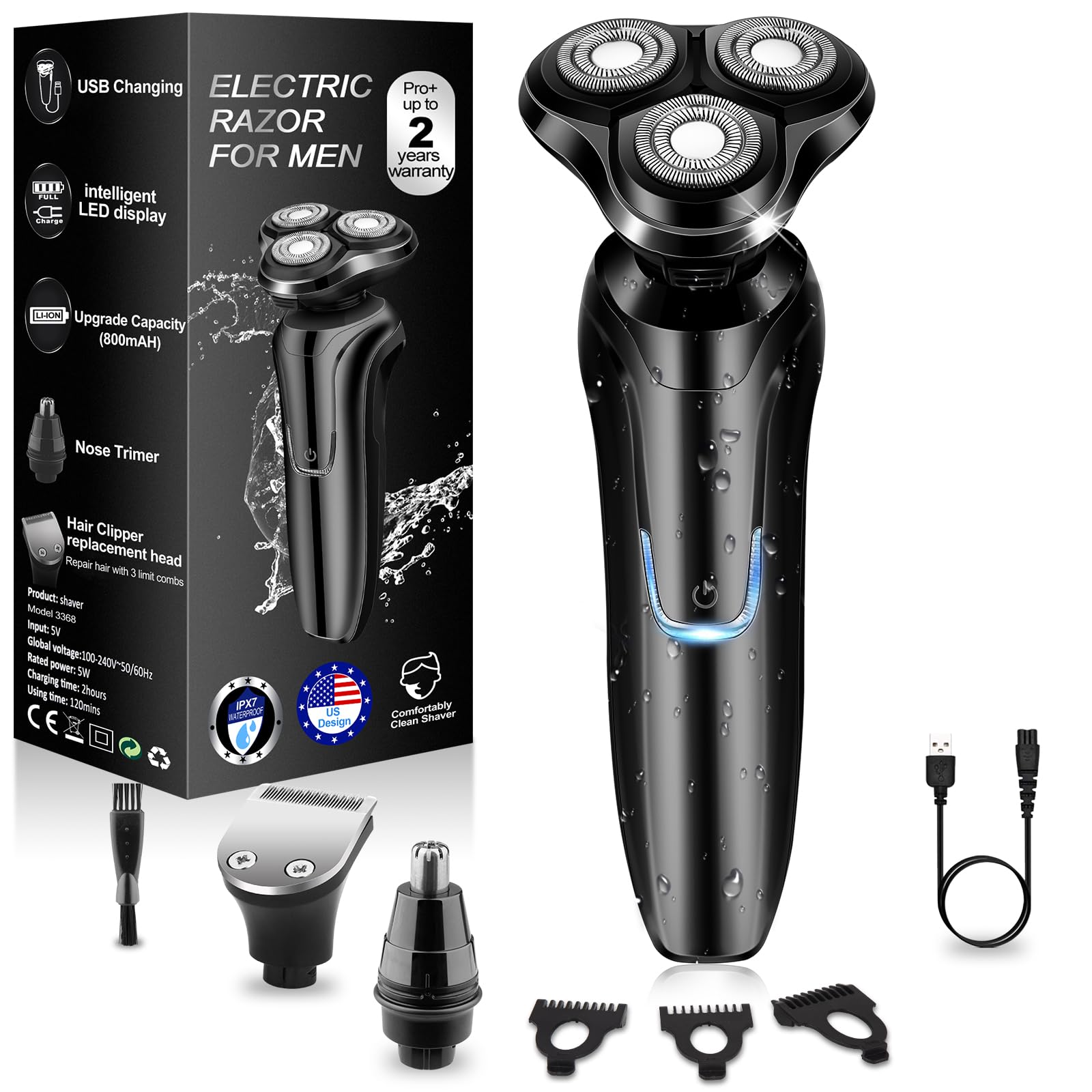 Handsomeface rasuradora eléctrica con cabezas 4D flotantes para un afeitado preciso