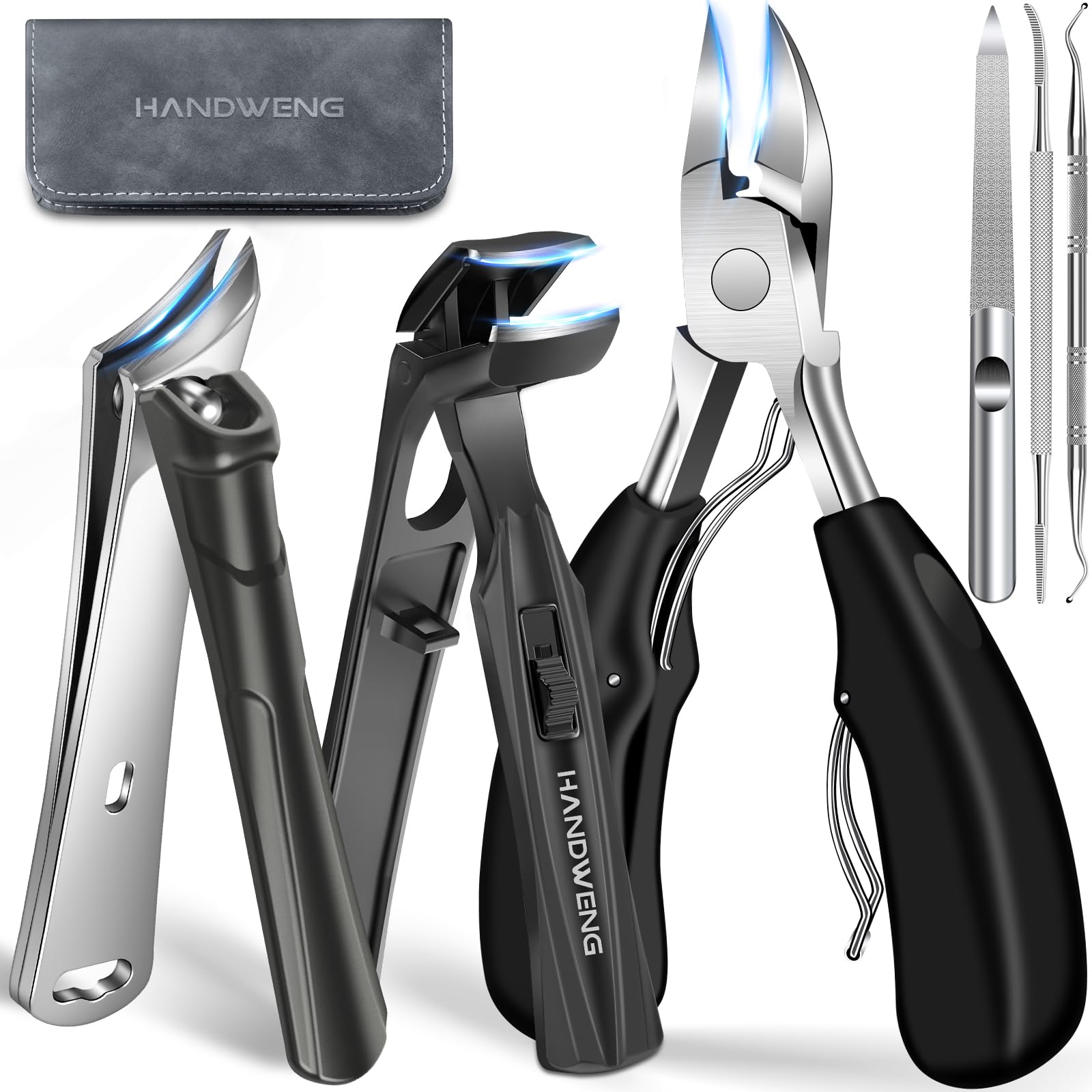 HANDWENG coupe-ongles grosses angle tete : coupe précise des ongles épais pour seniors