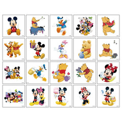 Tatuajes temporales HANISNA Mickey Minnie: colección de 20 láminas para fiestas infantiles.