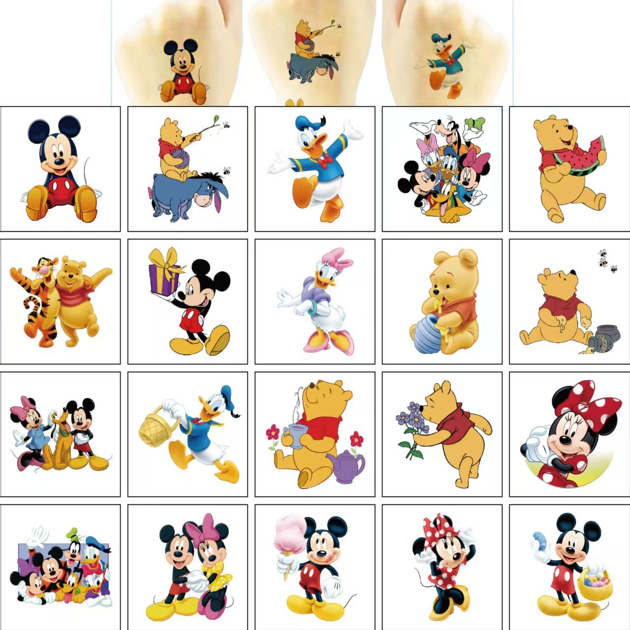 Tatuajes HANISNA Mickey Minnie resistentes al agua para uso al aire libre.