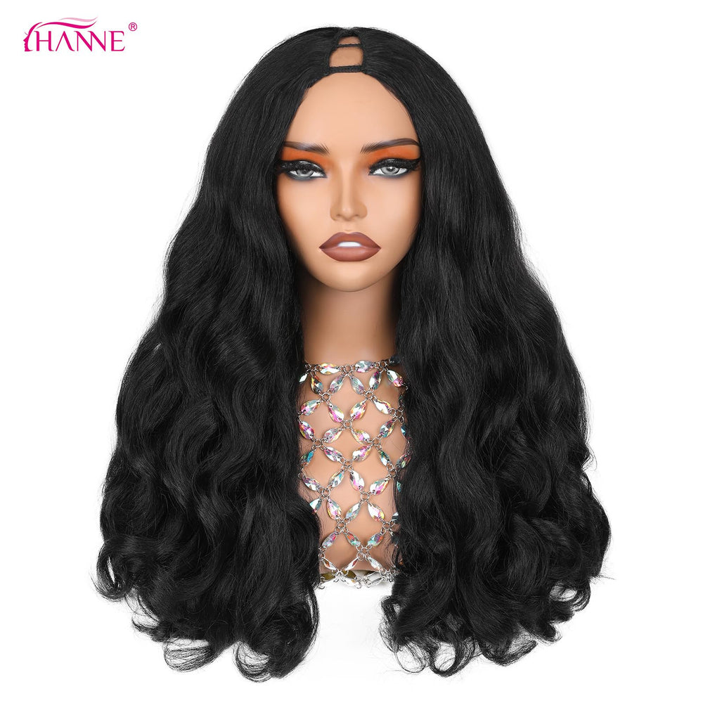 HANNE Yaki Curly V-Parte Peluca look para eventos elegante.