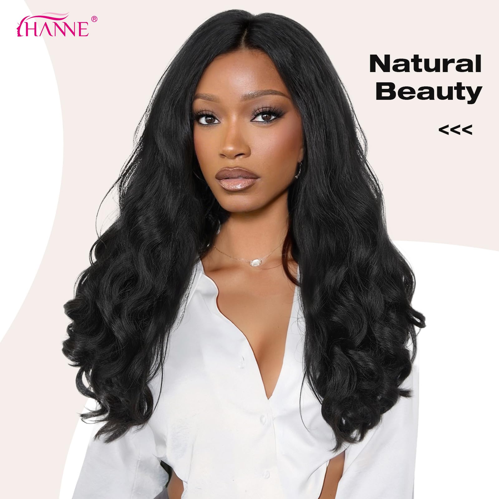 HANNE Yaki Curly V-Parte Peluca textura yaki aporta volumen natural.