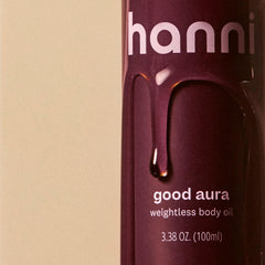 HANNI Good Aura aplicación post-ducha con absorción rápida sin grasa.