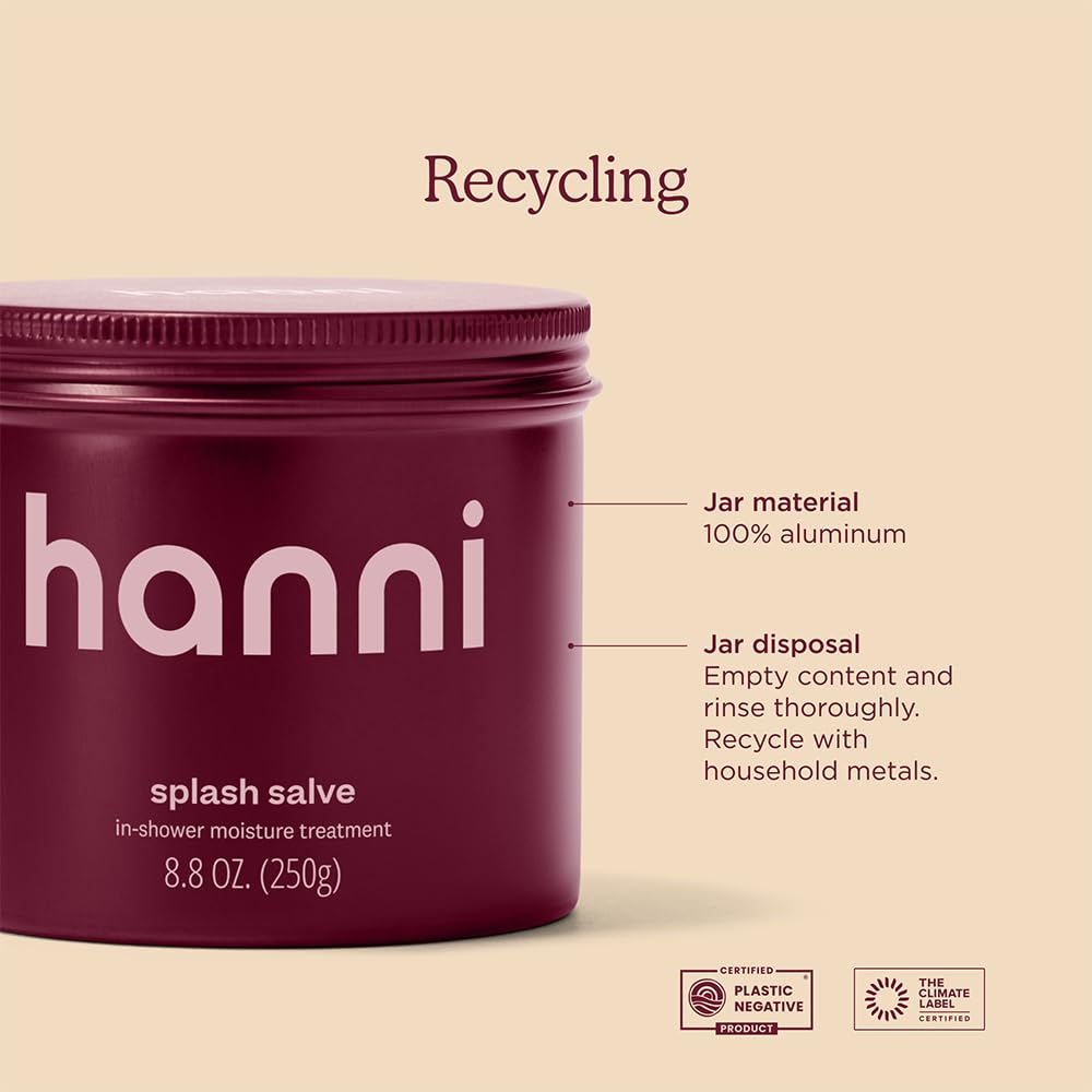 HANNI Splash Salve: envase de aluminio reciclable para cuidado sostenible.