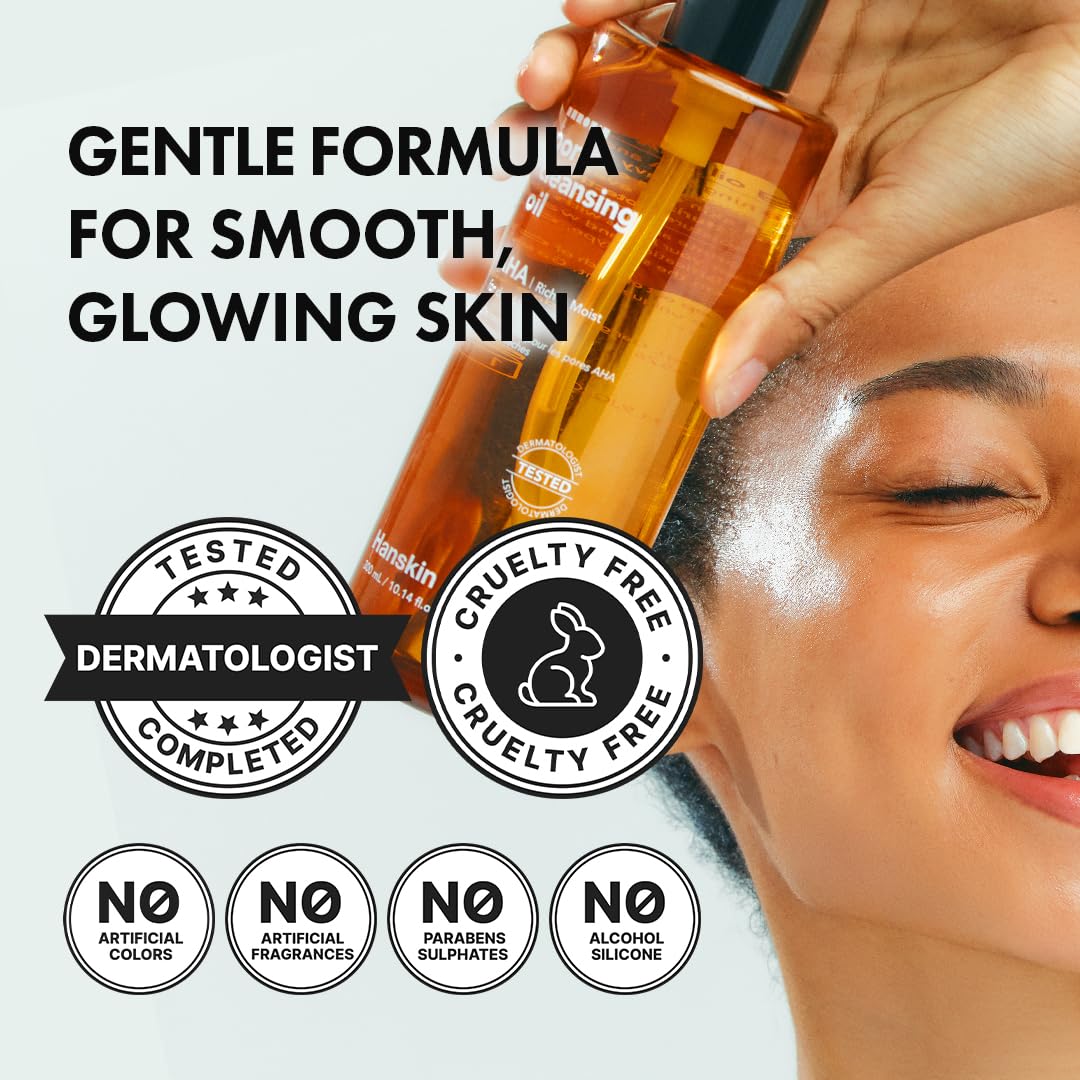 Hanskin AHA Pore Cleansing Oil, aceites vegetales nutren y mantienen hidratación