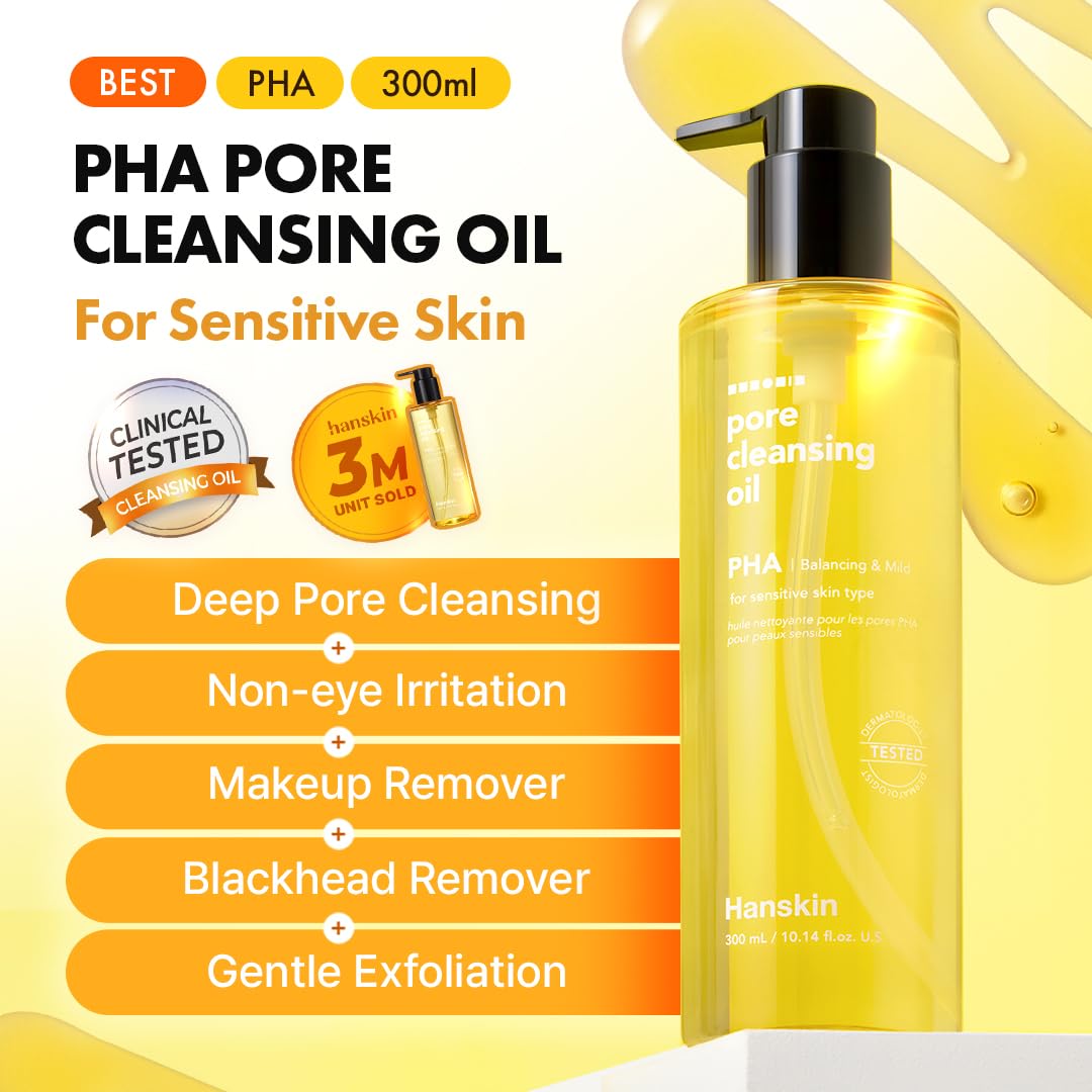 Hanskin aceite limpieza de poros para piel sensible resulta suave.