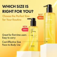 Hanskin desmaquillante aceite elimina maquillaje resistente sin irritación ocular.