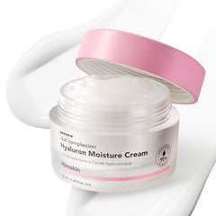 Hanskin Hyaluron Moisture Cream en botella de vidrio, hidratación profunda para piel seca