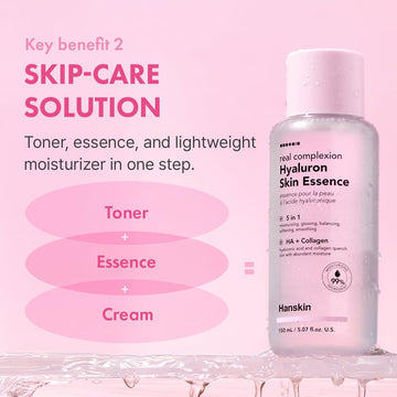 Hanskin Hyaluron Skin Essence Toner, dosificador práctico para un uso controlado.