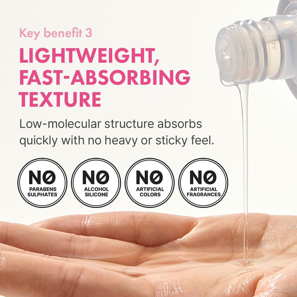 Hanskin Hyaluron Skin Essence Toner, ingredientes clave que cuidan la hidratación.