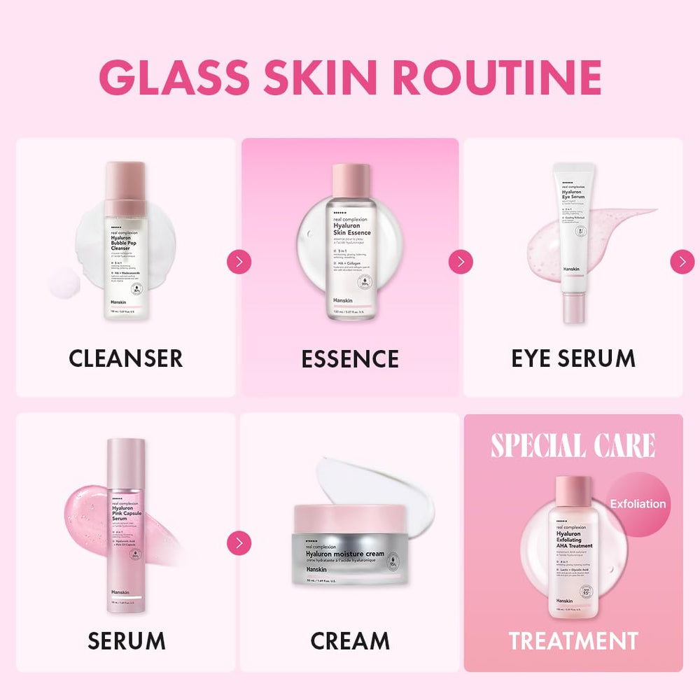 Hanskin Hyaluron Skin Essence Toner, sensación fresca y cero fragancia para la rutina.