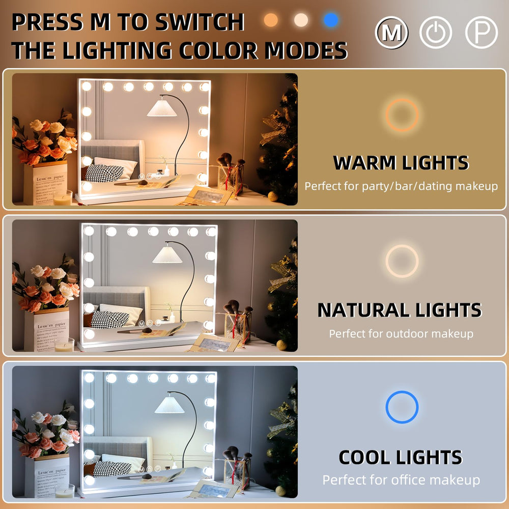 Hansong Espejo con 3 tonos de luz para diferentes momentos