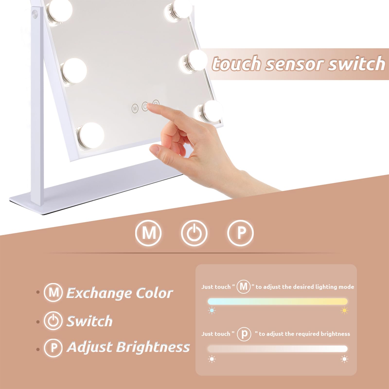 Hansong Lupa 10x desmontable para retoques precisos de cejas y ojos.
