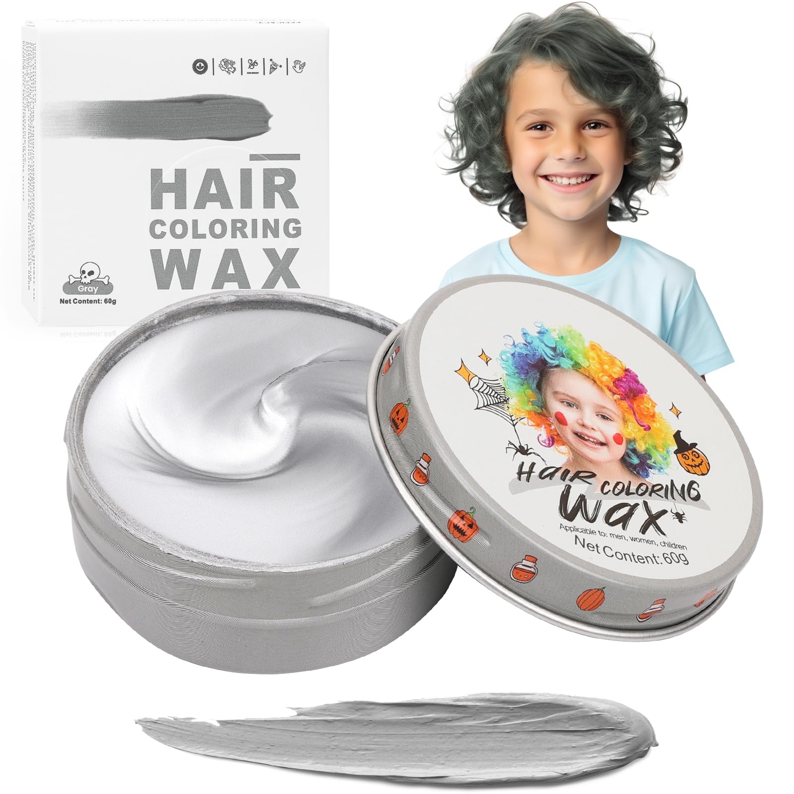 Hansuby cera capilar gris plata: aplicación rápida para cambio de look temporal
