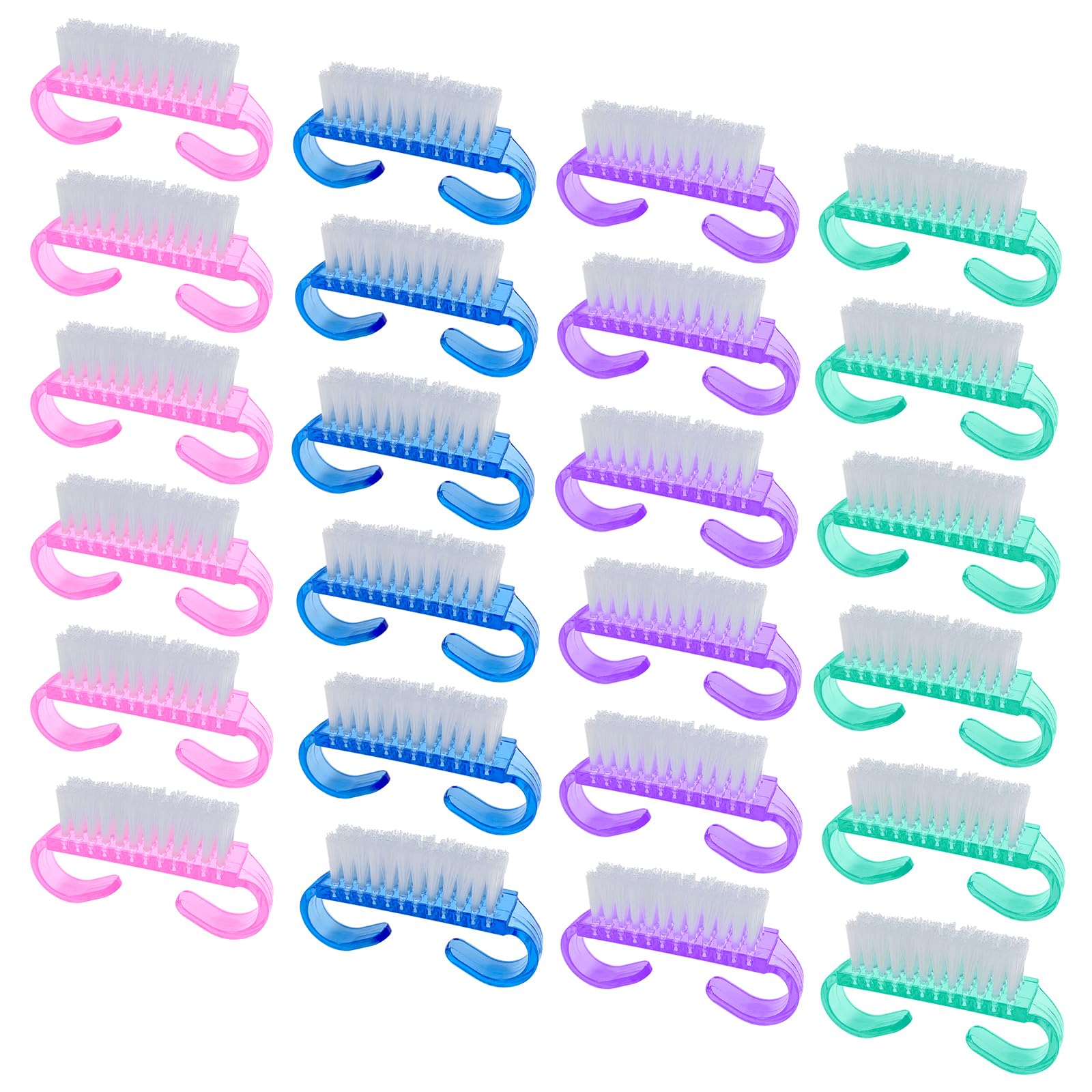 HANWER cepillos de manicura multicolores para uñas, 24 piezas, limpieza precisa.