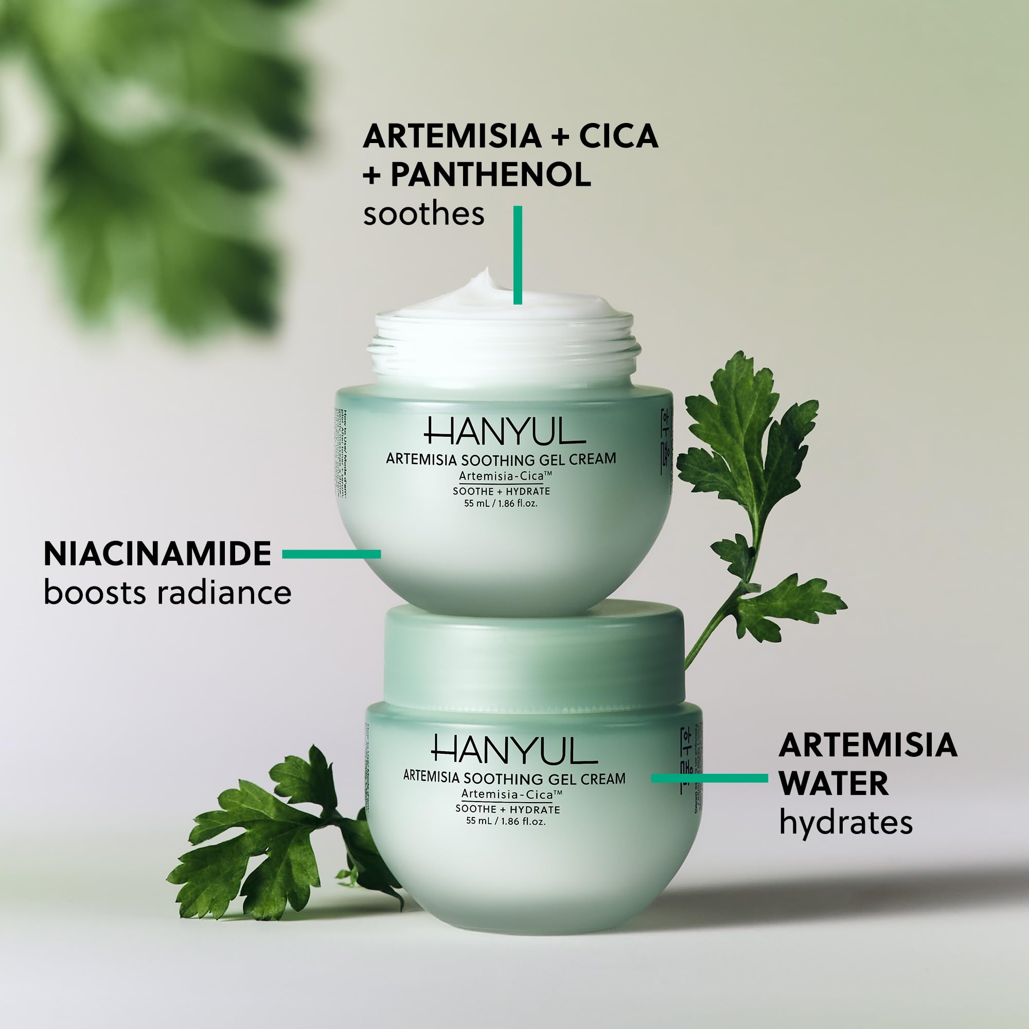 Hanyul Artemisia Gel Crema: textura ligera para uso diario y absorción rápida.