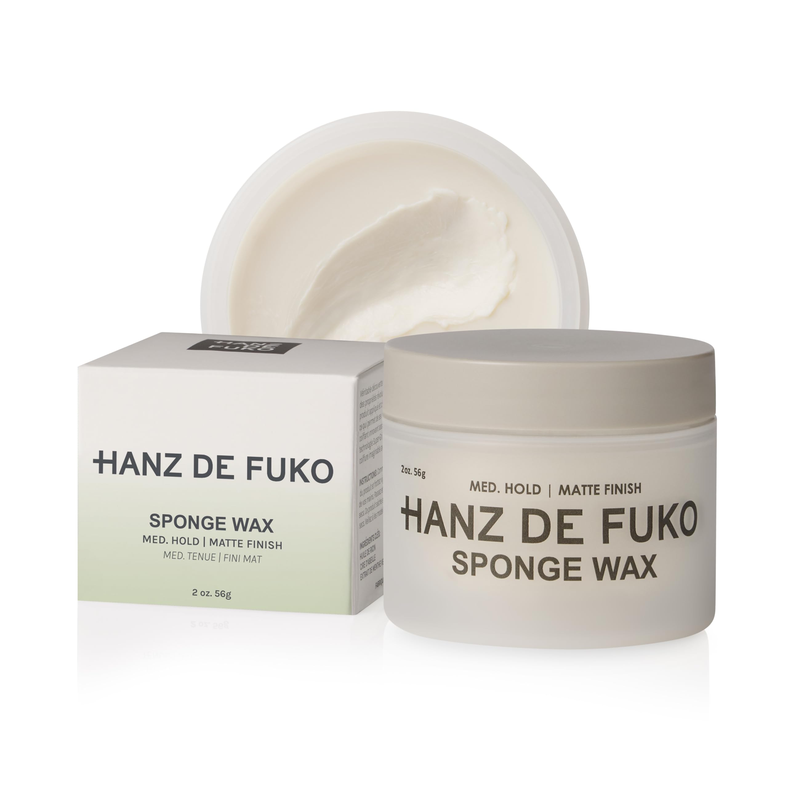 Hanz de Fuko Cera Esponja, envase 2 oz, peinado duradero