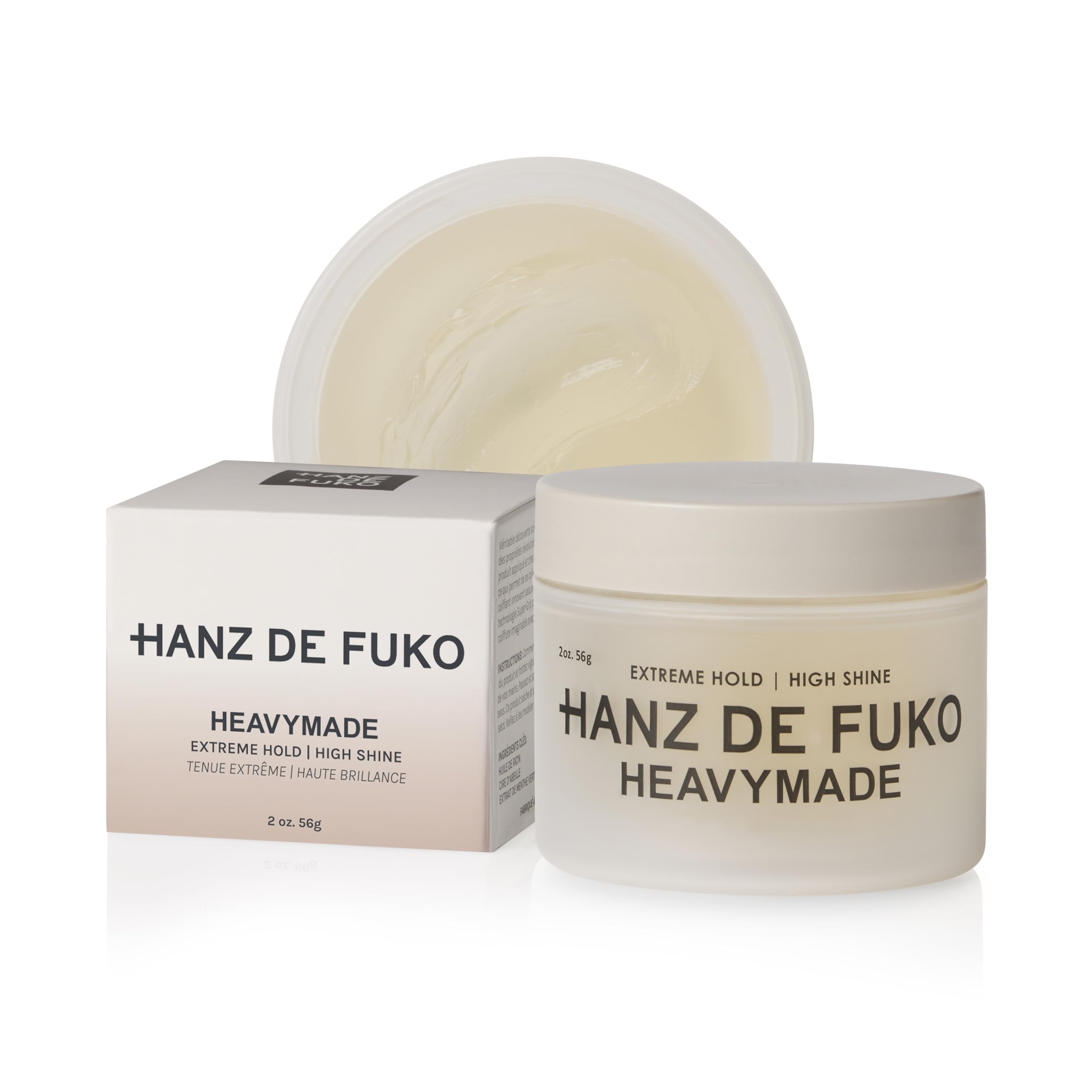 Heavymade de Hanz de Fuko, envase compacto para viaje y peinados duraderos.