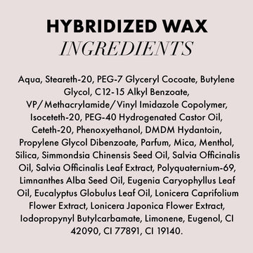 Hanz de Fuko Hybridized Wax ingredientes botánicos que cuidan la textura del cabello.